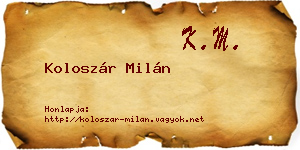 Koloszár Milán névjegykártya